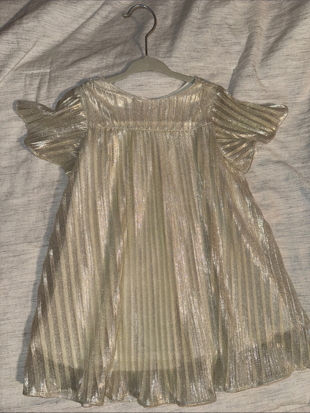 Nordstrom Metallic Gold Pleated Girls' Party Dress